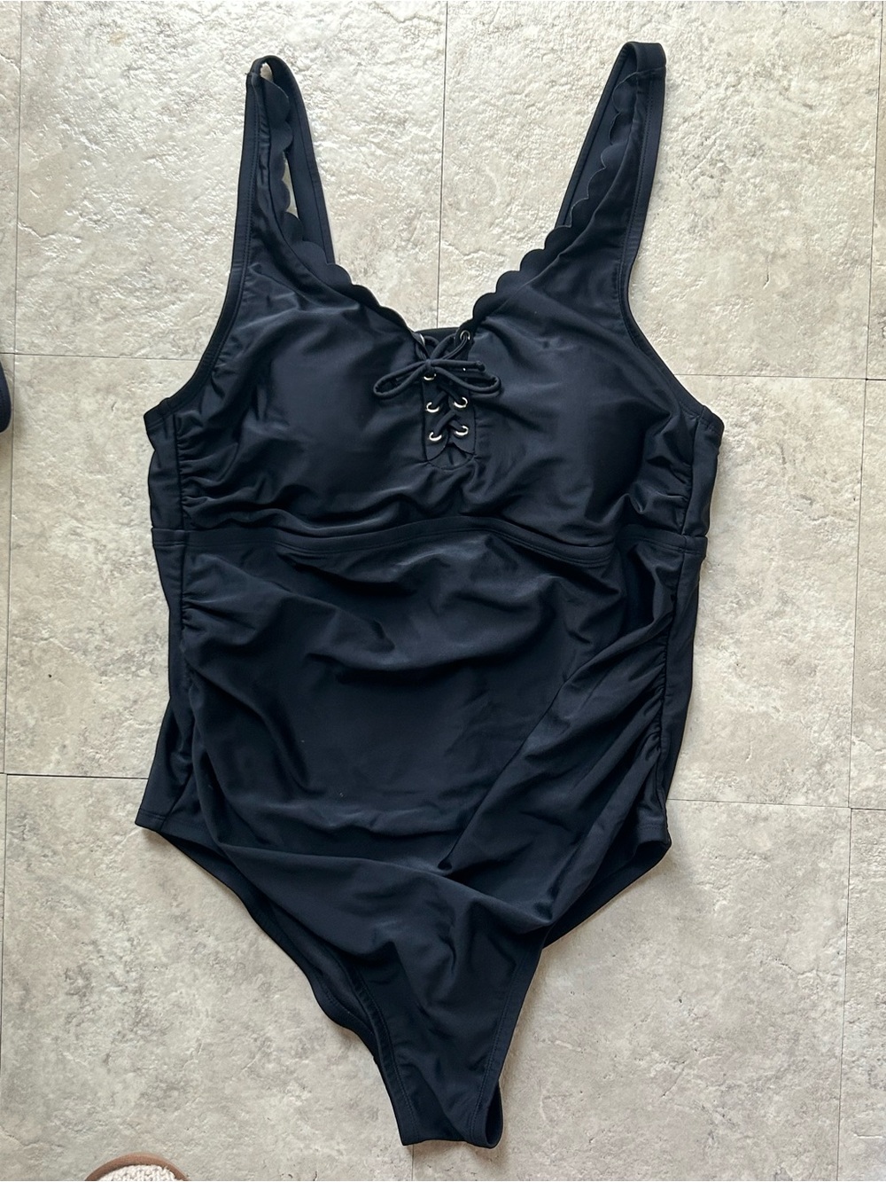 Kona Sol Black Lace-Up One-Piece Swimsuit - Women Swim